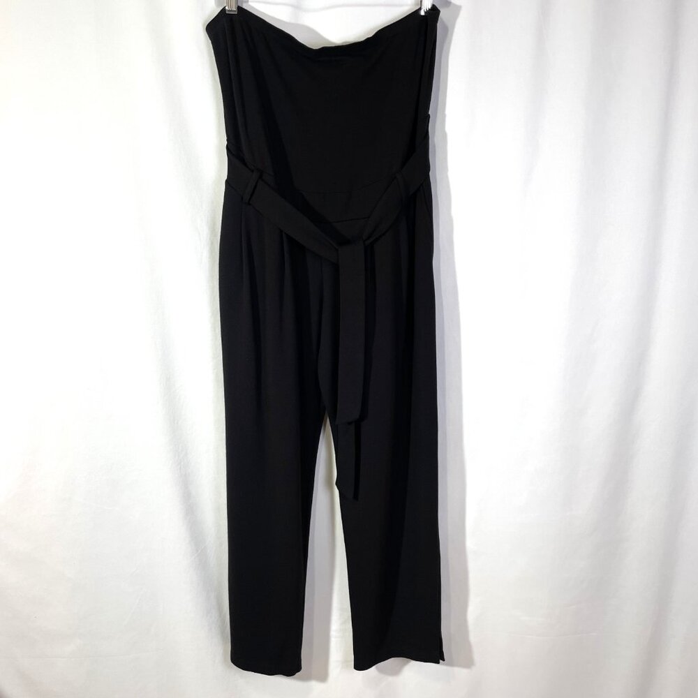 H&M Maternity Ankle Pants Jersey Pleated Tapered Leg Pockets Black Size L